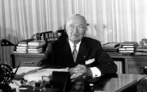 President Harry S. Truman in Truman Library office