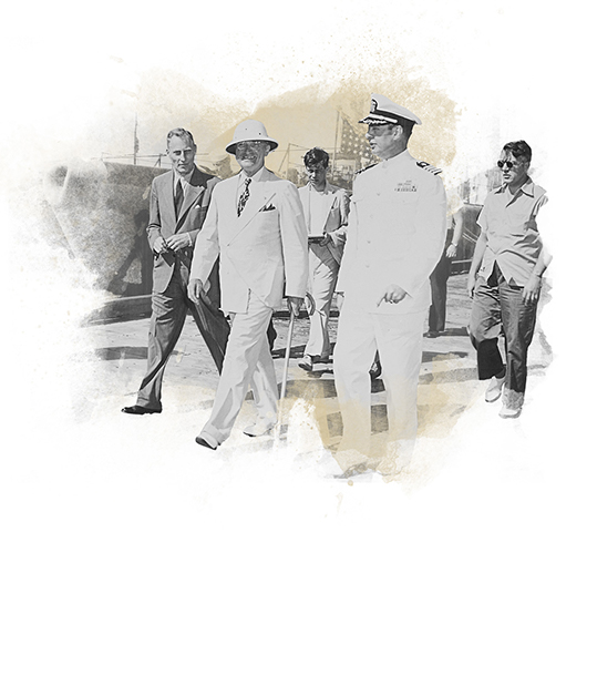 Truman touring submarine base at Key West, Florida