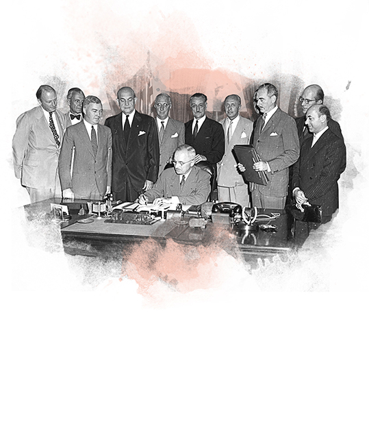Truman signing North Atlantic Treaty