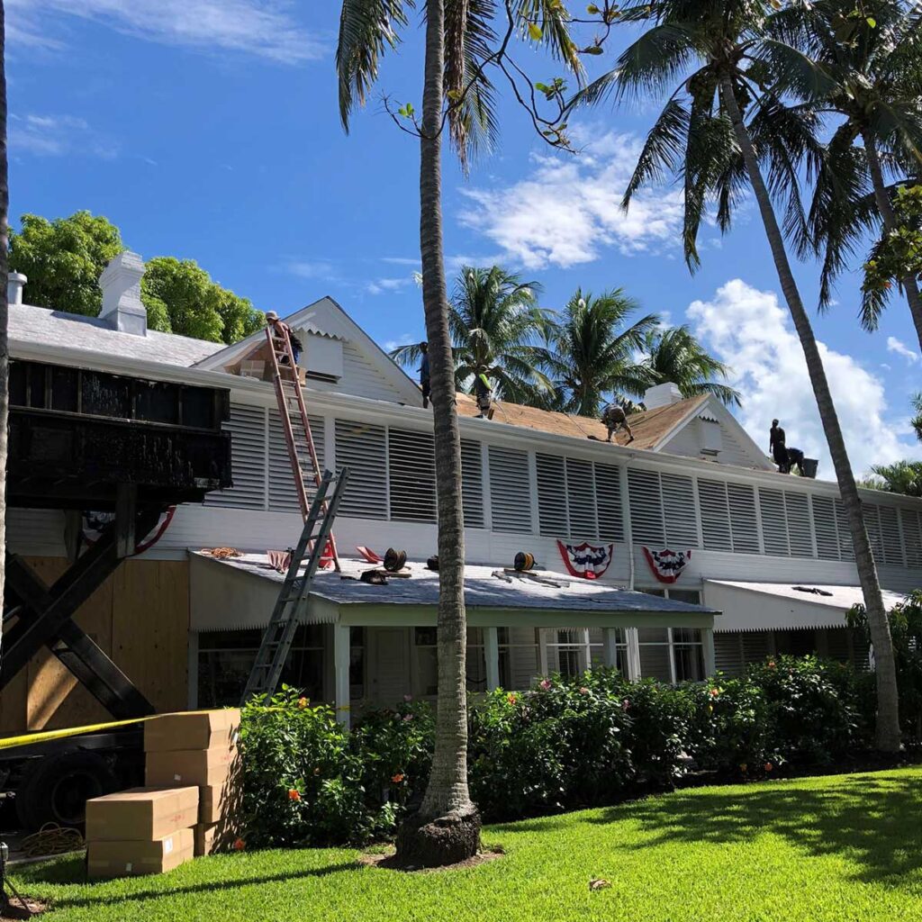 roof replacement on the truman little white house